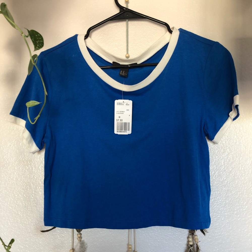 Blue Knit Croo Top